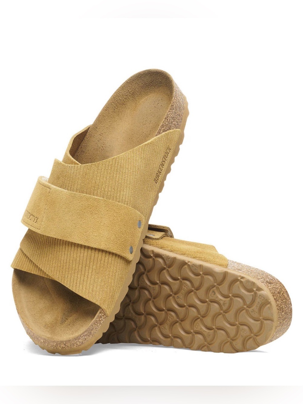 Birkenstock Kyoto Cork Brown Suede Leather Sandals Slides Wmns 8 8.5 39 NEW - Picture 4 of 7